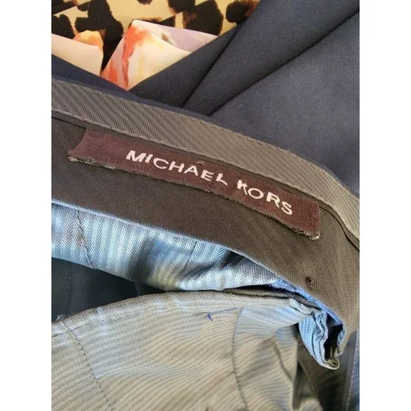 Michael Kors Size 34x30 Dress Pants Blue Parker Slim Fit Trousers NWT